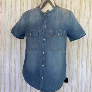 Madewell short sleeve denim top sz S